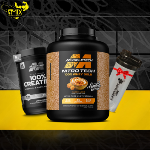 Nitrotech Whey Gold + Creatine Muscletech + Shaker Free Gift